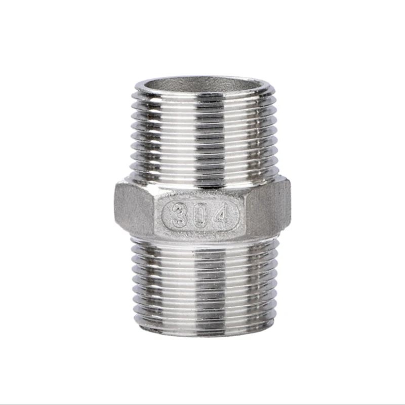 

SS304 Stainless Steel External Thread Screw Ss Threaded Pipe Fittings Head Connection Nipple 1/2'' 3/4''