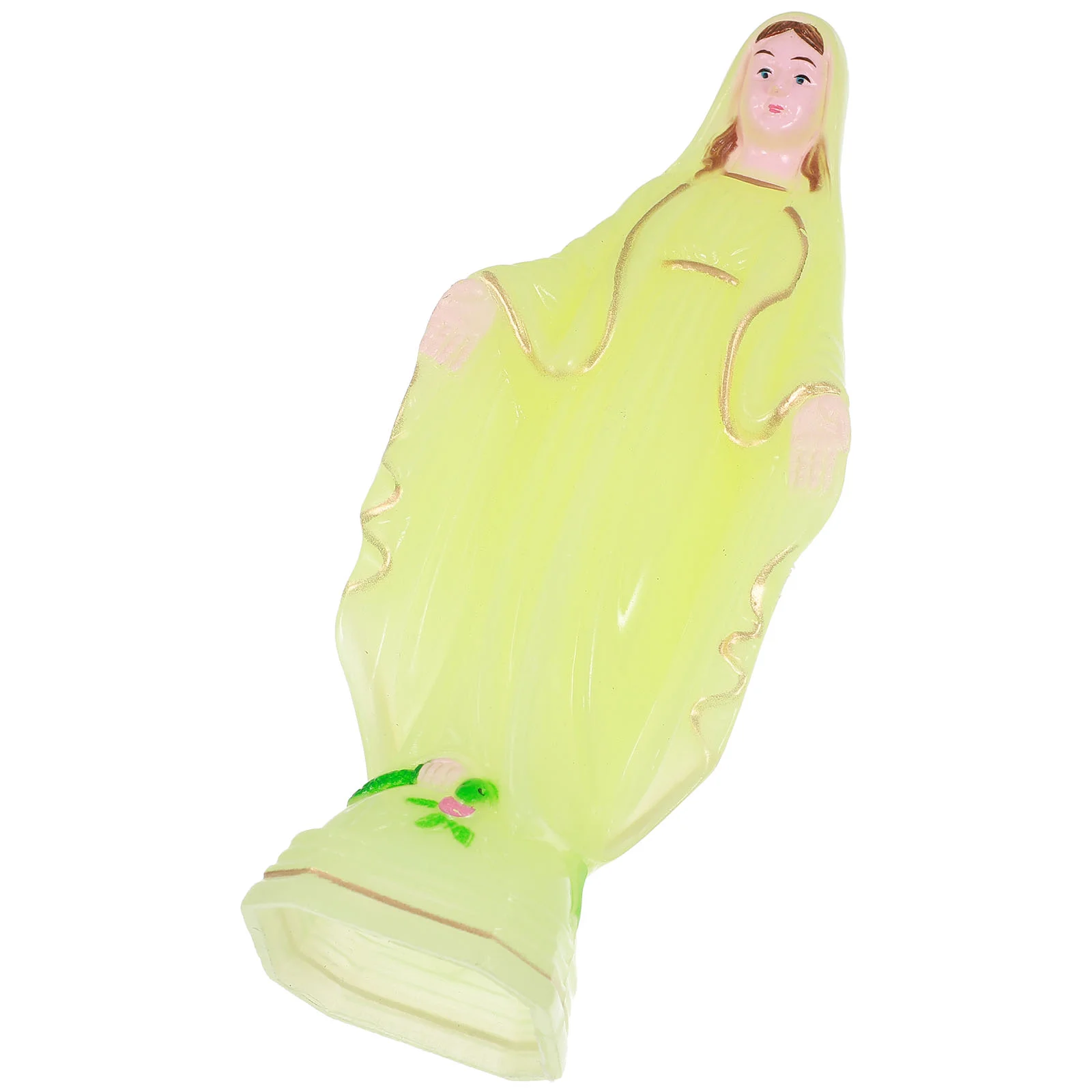 Our Lady of God Ornament Faith Decoration Tabletop Adornment Shine Vintage Catholicism Home Plastic Virgin Mary Statue