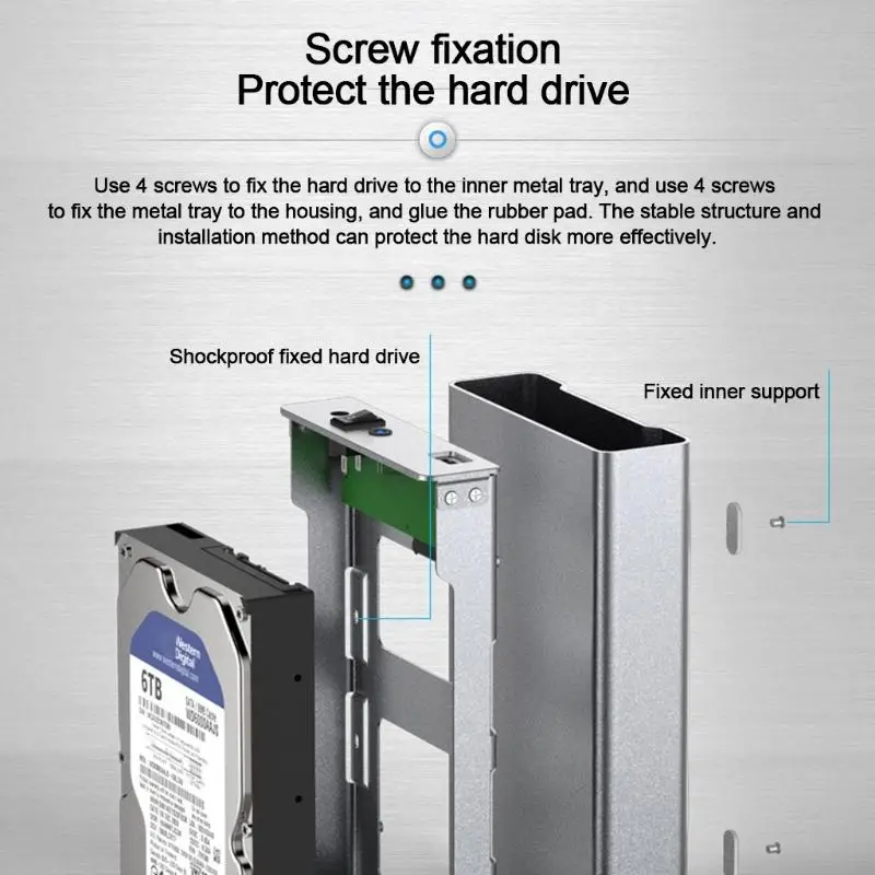 20CB Blueendless 3,5 -дюймовый USB Тип C в USB A/Type C HDD Box 3.5 Hard Disk