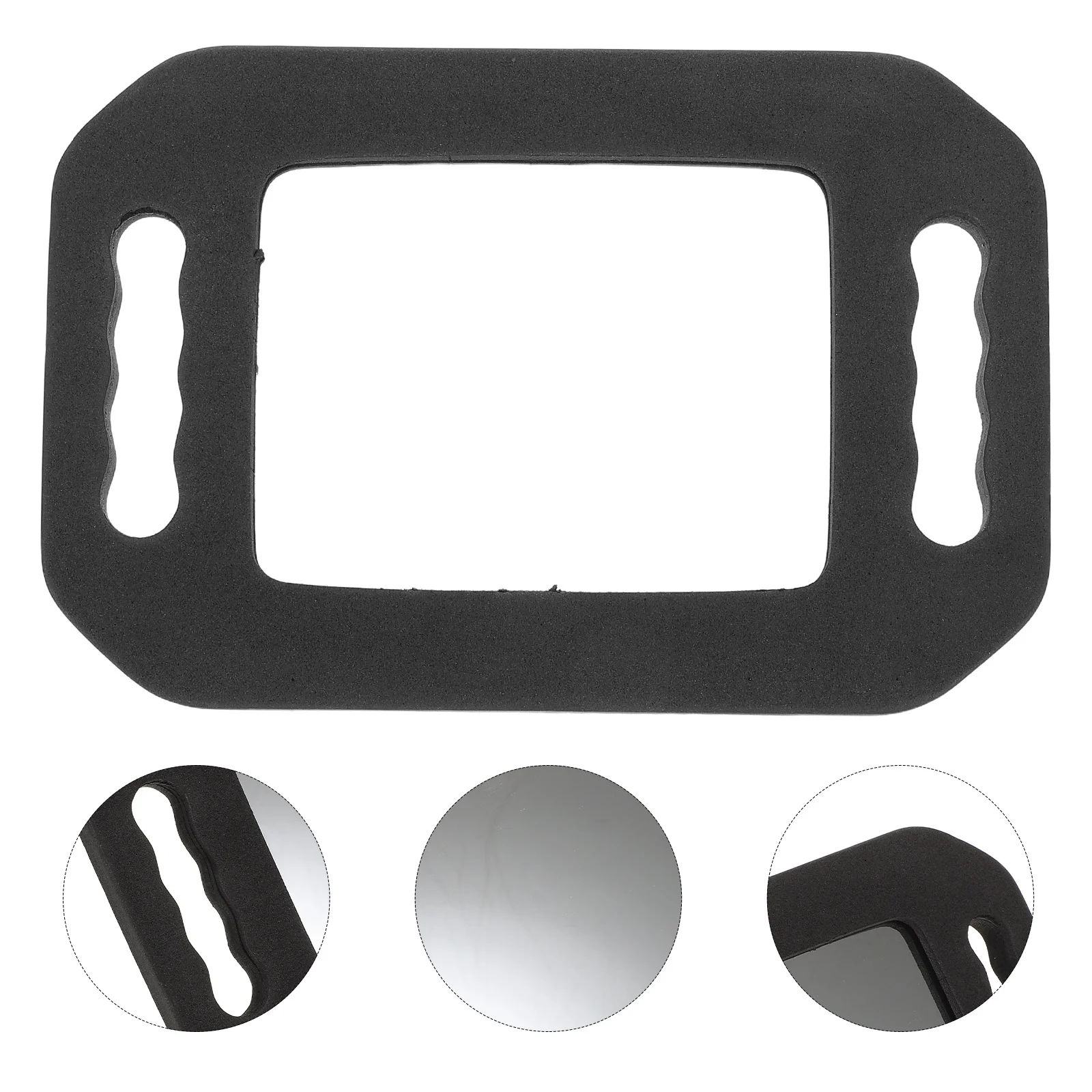 

Double Handle Hand Mirror with Foam Back - Rectangle Wall Mount Mirror for Hair Salon and Personal Grooming