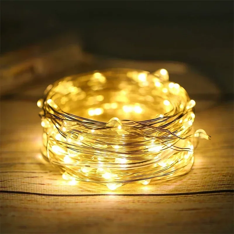 20 m USB-LED-Lichterkette, Lichterkette, warmweiße LED-Lichterkette für Weihnachten, Hochzeit, Party, Zuhause, Urlaub, Dekoration