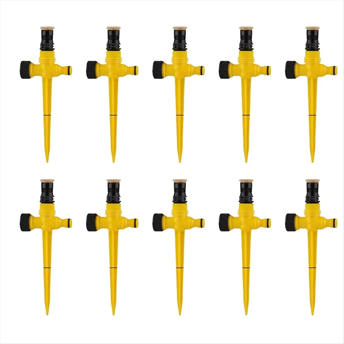 AT16 Garden Sprinkler 360° Rotating Irrigation Watering System Lawn Farm Greenhouse Plant Watering Sprinkler Head Yellow