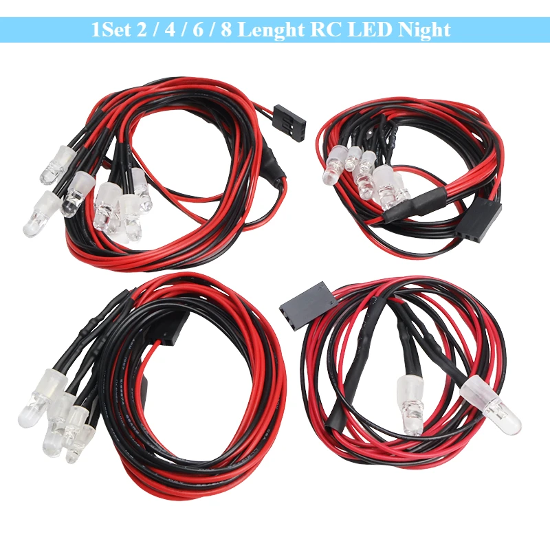 

1 комплект 2/4/6/8 длины RC светодиодные ночные фары фары 3/5 мм светодиодный свет для модели Drift Crawler Car для RC Car Expand