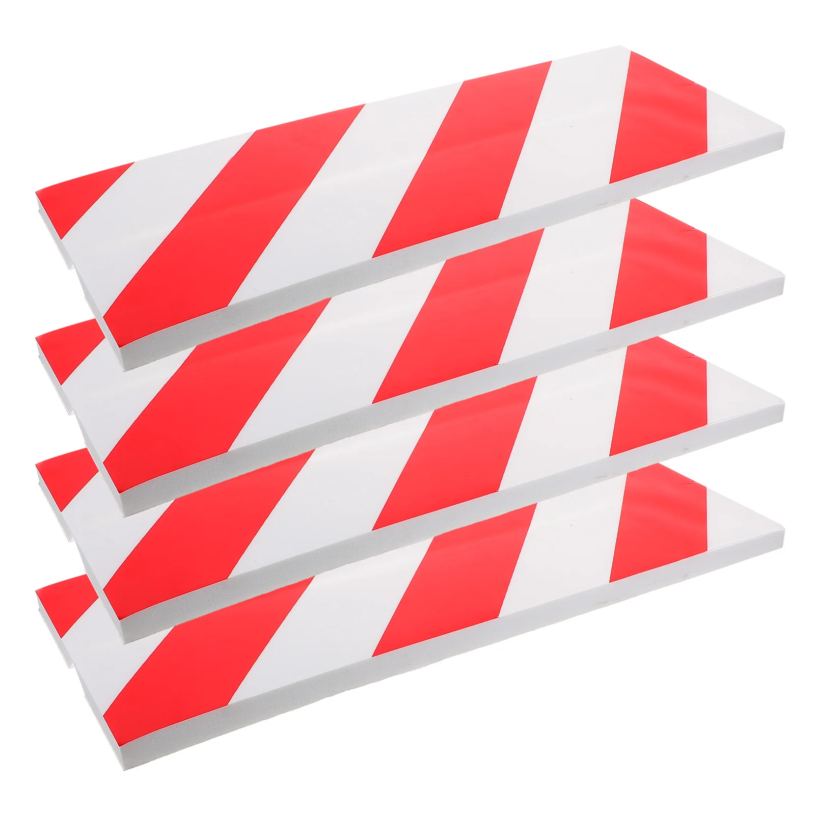

4pcs 40x15x1.5CM Red White Garage Protective Foam Wall Bumper Guards Reflective Corner Protectors Parking Area