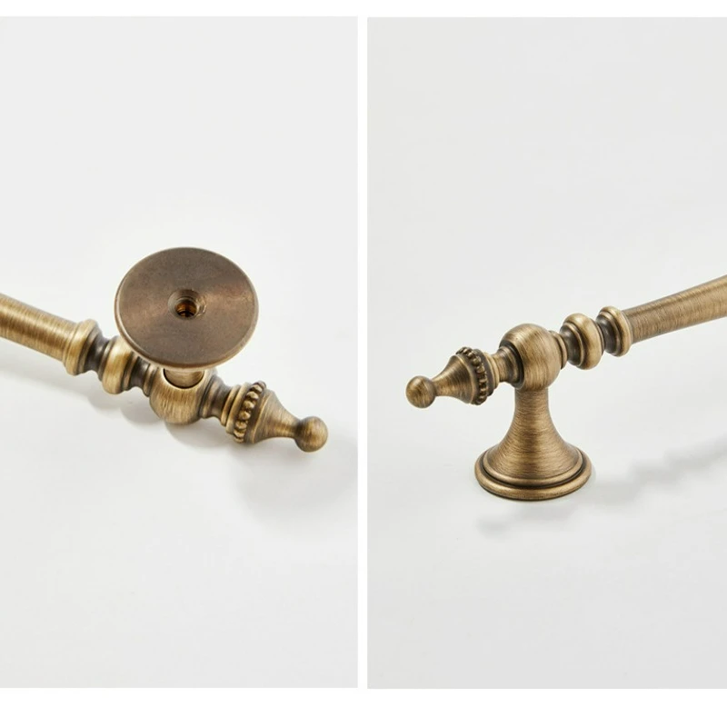 New Chinese Retro Wardrobe Door Drawer Handle Nordic Antique Bronze Light Luxury Cabinet Shoe Cabinet Solid Brass Long Handle 6
