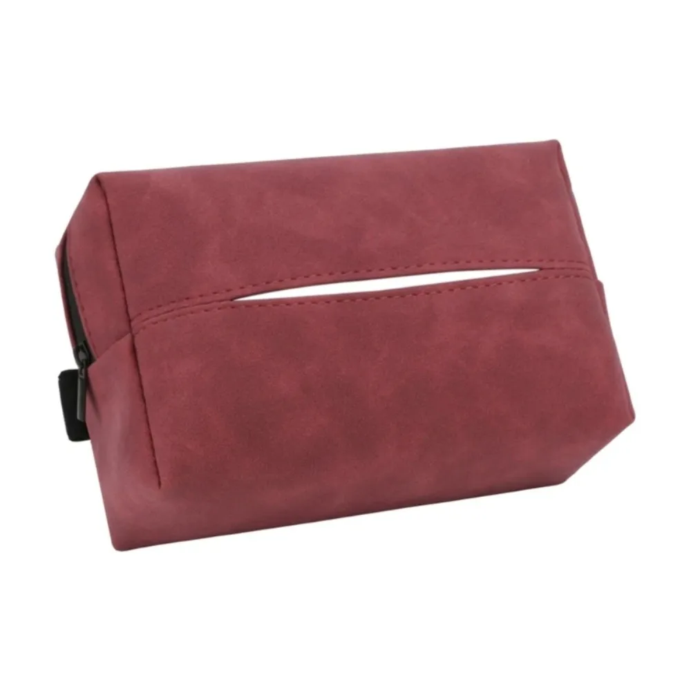 

Nappa Leather Car Tissue Box Wear-resistant Simple Car Armrest Tissue Pouch Waterproof Seat Back Hanging Paper Towel Organizer