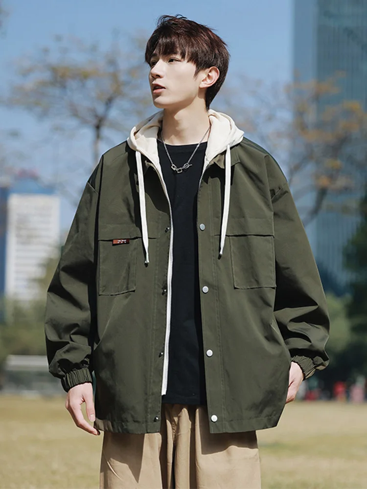 

Trench Coats Olive Color Mens Spring Sunproof Balmacaan Cycling Middle-Aged Trendy Korean Suitable Fashion Lengthened Pure Waxed