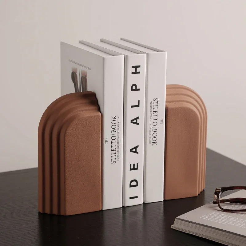 Creative ceramic arch-shaped bookends,bookshelf bookbacks,living room and office desktop decorative items,modern home decoration