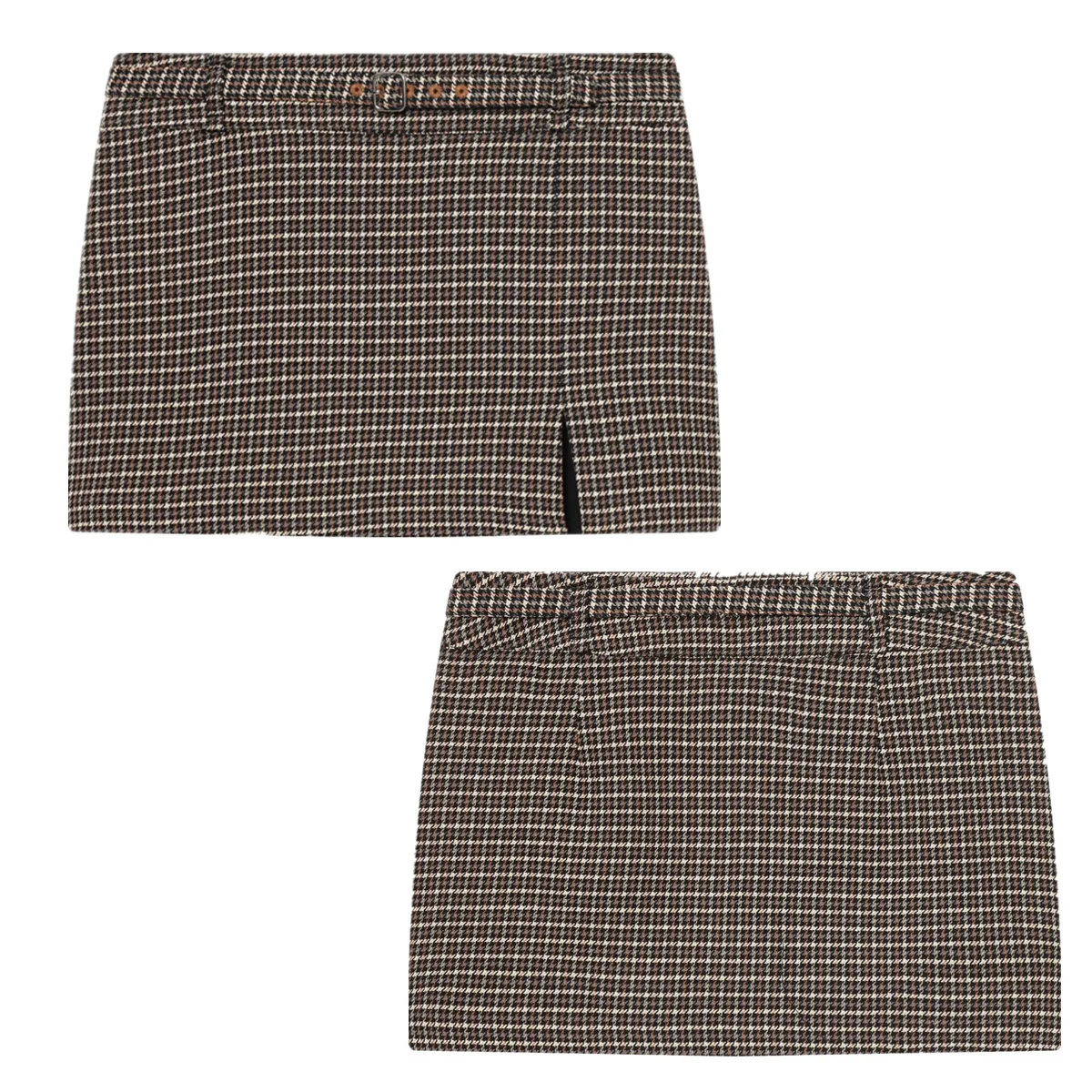 

Jenny&Dave Nordic Minimalist Houndstooth Flying High Waisted Mini Skirt For Women Slim Fit Skirt Woman Clothing Faldas Skirts