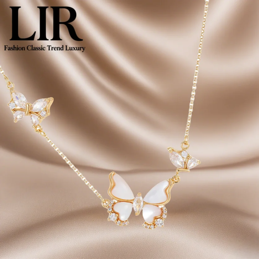 

LIR 2025 New Fairy Butterfly Necklace: Zircon Inlaid, Dainty Collarbone Chain, Elegant Beauty, Trendy Women’s Jewelry