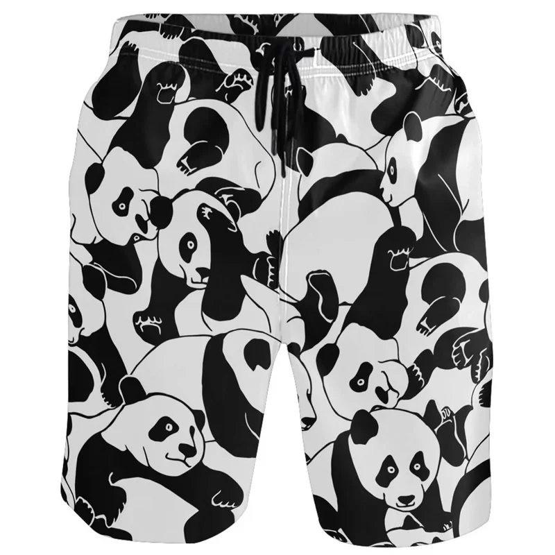 Cute Panda 3d Print Shorts For Men Cool Orangutan Beach Short Pants Summer Fashion Trend Street Sunflower Pattern  Board Shorts