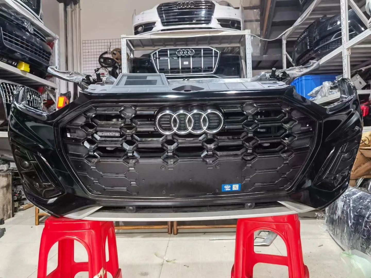 アウディQ5ボディキットRSQ5 MTMスターシャインフロントバンパー2018 2019 2020 2021用オートリアバンパーディフューザー