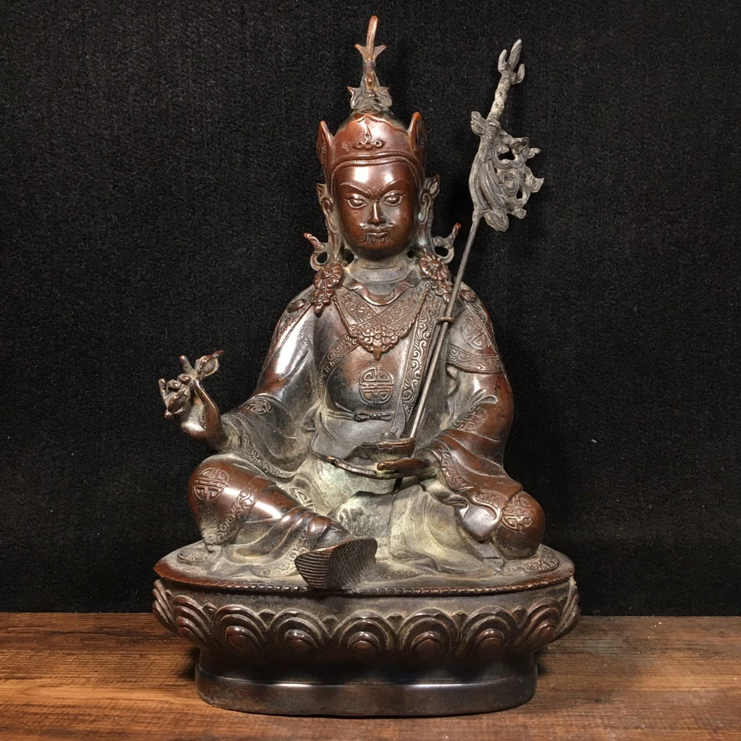 Padmasambhava Guru Rinpoche Pure copper Padmasambhava Guru Rinpoche master height 32CM 18 cm long12 cm wide