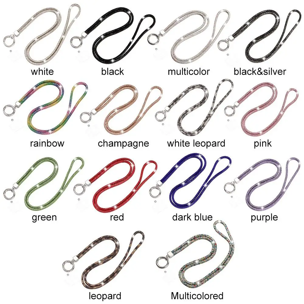 Glitter Rhinestone Phone Lanyard Phone Crystal Chain Straps Keychain Hanging Anti-lost Rope