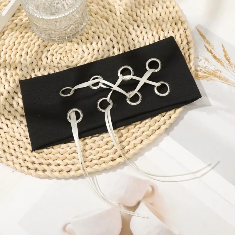 

Дышащая повязка на голову для тренировок 39BB с металлической петлей, широкая повязка для волос для женщин, подростков, одежда и