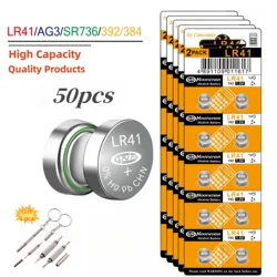 2-50Pcs High Capacity LR41 Alkaline Batteries AG3 L736 392 384 192 Premium 1.5V Button Coin Cell Batteries for Medical devices