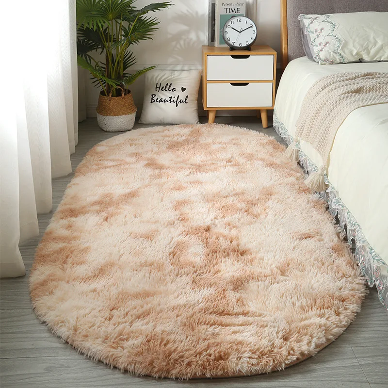 

Modern Soft Rugs Bedroom Carpet Fluffy Non-slip Tie-Dyed Fuzzy Shag Plush Soft Shaggy Bedside Rug Living Room Carpet