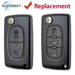 Dla Peugeot 207 307 308 407 607 807 Dla Citroen C2 C3 C4 C5 C6 Xsara Berlingo Flip Remote Car Key Shell Case Cover HU83 VA2