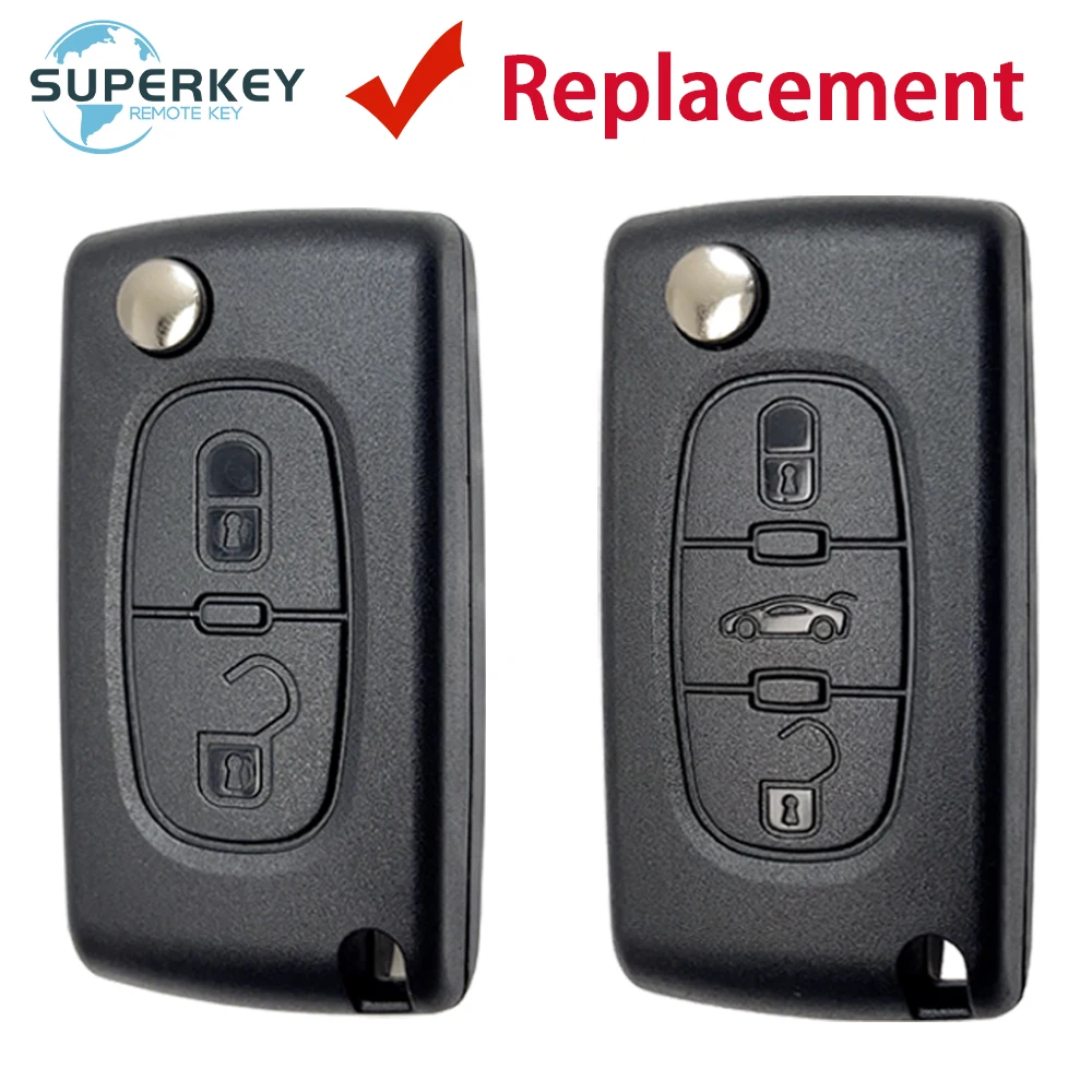 For Peugeot 207 307 308 407 607 807 For Citroen C2 C3 C4 C5 C6 Xsara Berlingo Flip Remote Car Key Shell Case Cover HU83 VA2