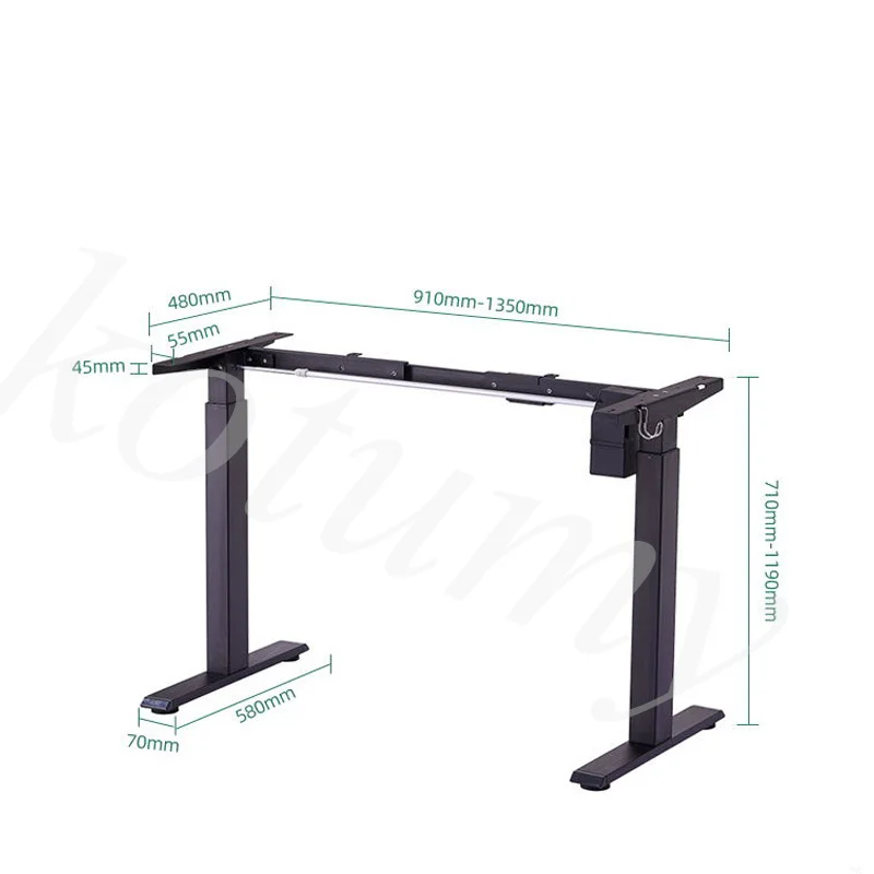 Electric Lifting Desk Frame Three-Stage Steel Automatic Lift Stand Up Desk Single Motor Simple Lifting Table