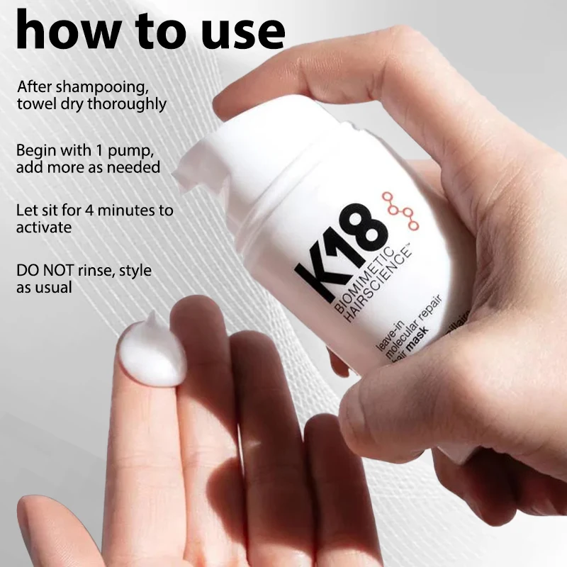 K18 50ml Leave-in Hair Mask Original Hair Mask Treatment Repair Dry Damaged Hair 4 Minutes To Reverse Damage Moisturize