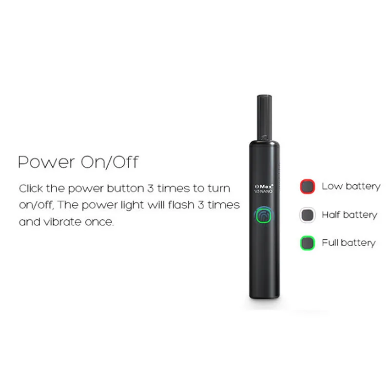 Original Xmax V3 Nano Kit ปากกา Vape Wax & สมุนไพรแห้ง Vaporizer 1000mAh แบตเตอรี่ USB-C Charger แก้วปากเป่าอิเล็กทรอนิกส์บุหรี่