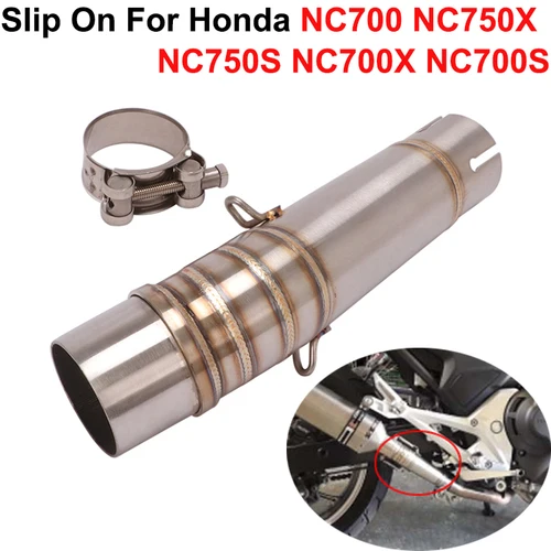 Slip On para Honda NC700 NC750X NC750S NC700X NC700S sistemas de Escape de motocicleta silenciador de tubo de enlace medio silenciador de 51MM
