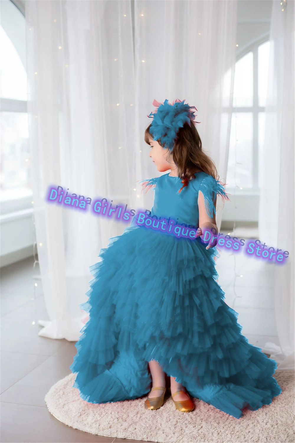 Lovely Little Baby Flower Girl Dress Tulle Puffy With Bow For Wedding Dresses Princess Kids Birthday Party Ball Customise Gowns