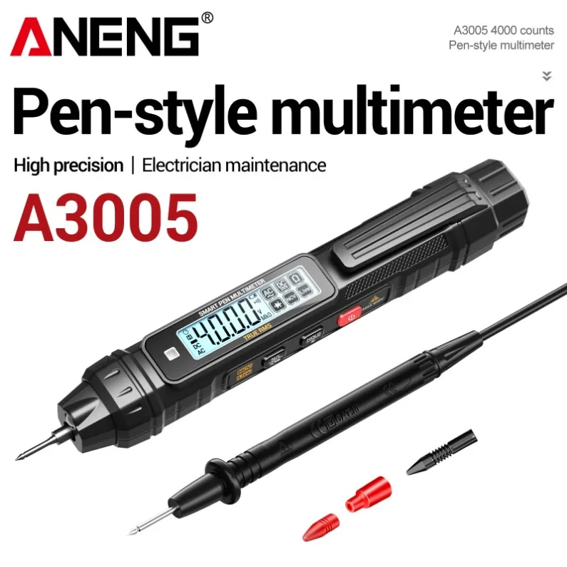 

ANENG A3005 4000 Портативный профессиональный прецизионный тестер для измерения напряжения AC/DC, сопротивления, диодов, проверки целостности цепи, NCV, с автоматическим выбором диапазона