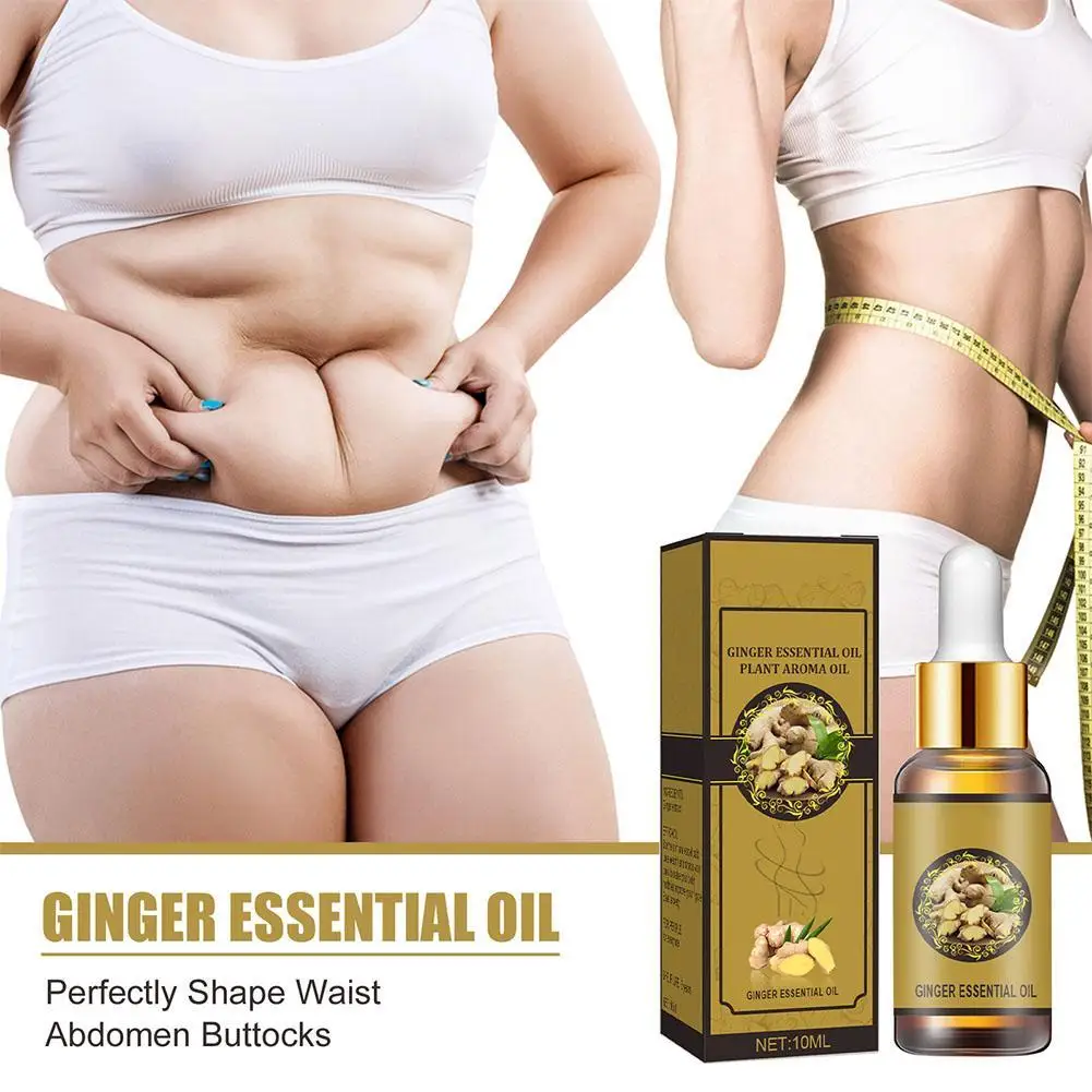 Natural Ginger Essential Oil Slimming  Weight Loss Promote Lymphatic Circulation Weight Loss SPA Massage Body Oil 10ml