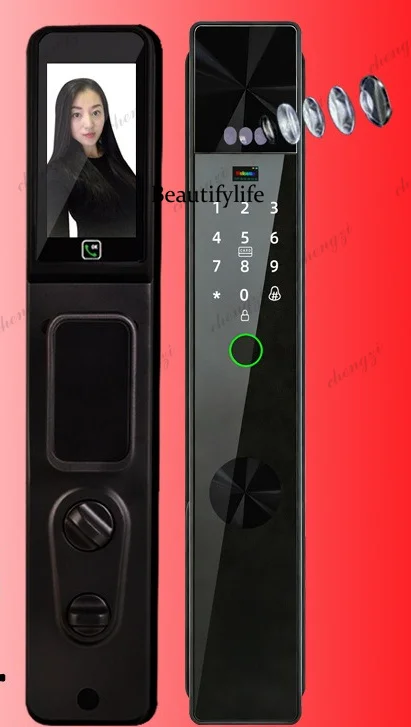 Customized facial recognition smart door lock, automatic fingerprint password lock, remote video intercom for door entry