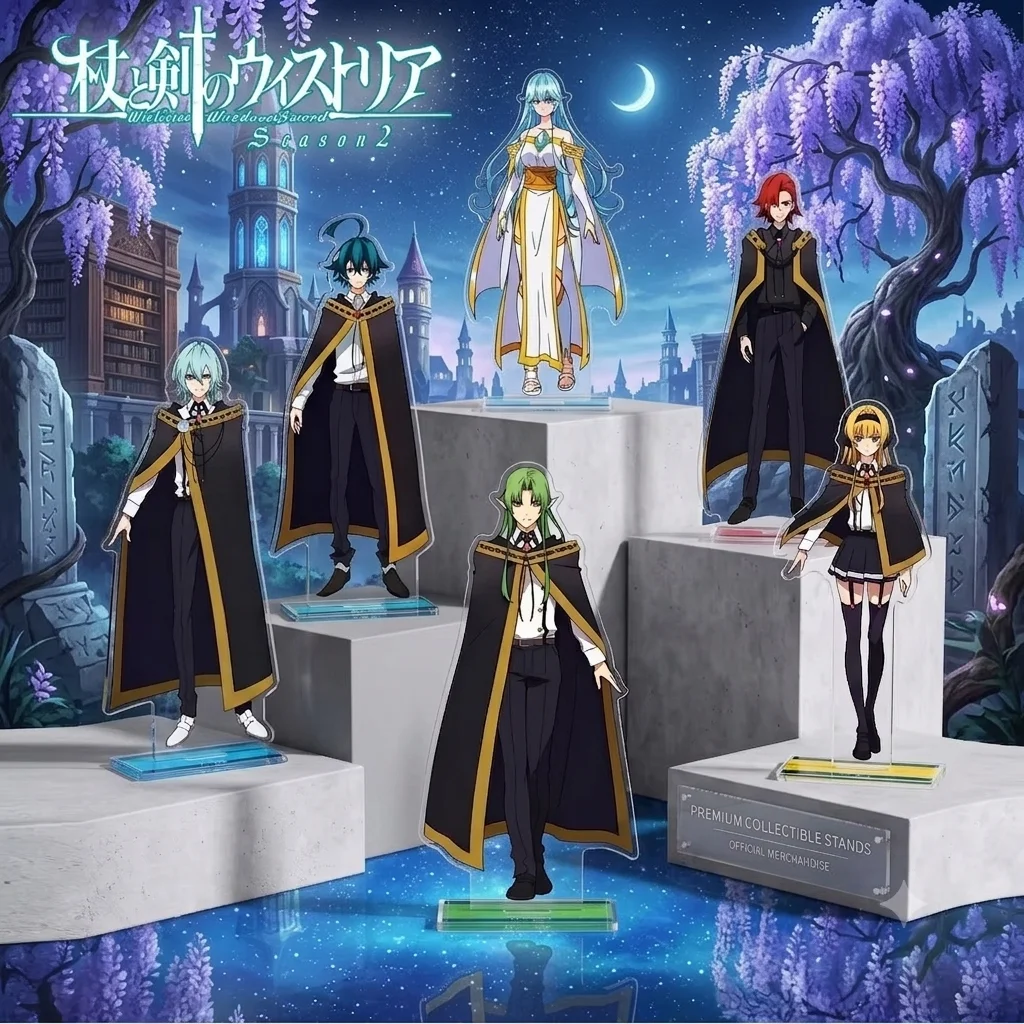 Wistoria Wand and Sword Acrylic Stand Keychain 2026 New Willia Elfaria Luvin Sion Iris Rion Cute Character Merch Figure