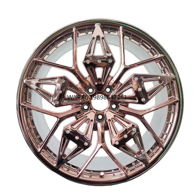 

Custom Chrome Rose Gold Color Forged Wheels 5x112 Aluminium 17 18 19 20 21 22 Inch Car Rims