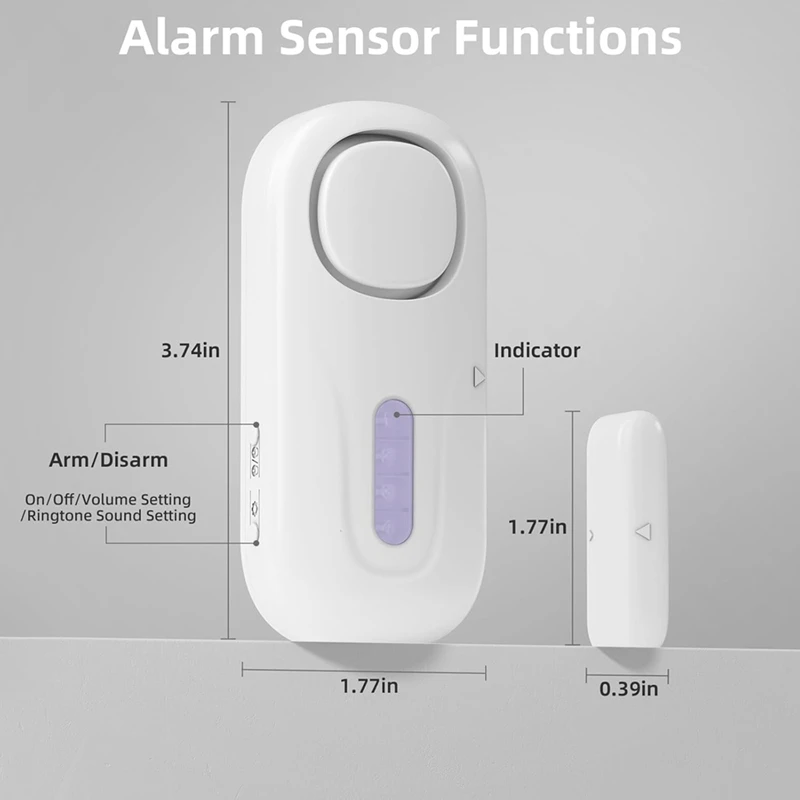 CEA Wireless Door Alarms When Opened With Remote,Door Security Sensor Chime Window Alarm Pool Alarm Door Alarm 2 Pack