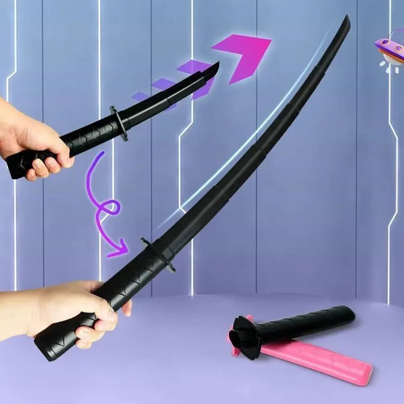 3D重力ナイフカタナセット 1/2/3ピースオプション - 伸縮式コスプレ減圧格納式ソードトイ、友達へのクリエイティブなギフト