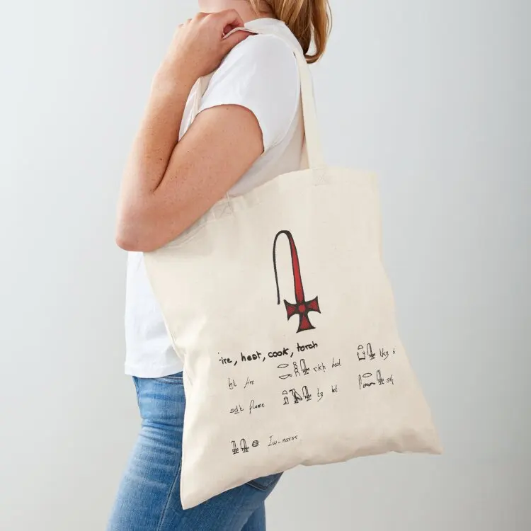 hieroglyph Q7: brazier with flame Tote Bag personalized tote canvas tote bags eco pack