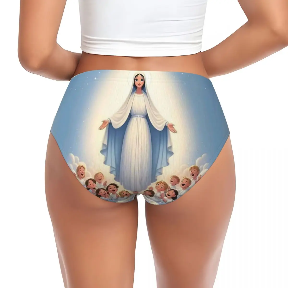 Custom Womens Our Lady Of Perpetual Help Brief Panties Female Stretch Virgin Mary Underwear Underpants