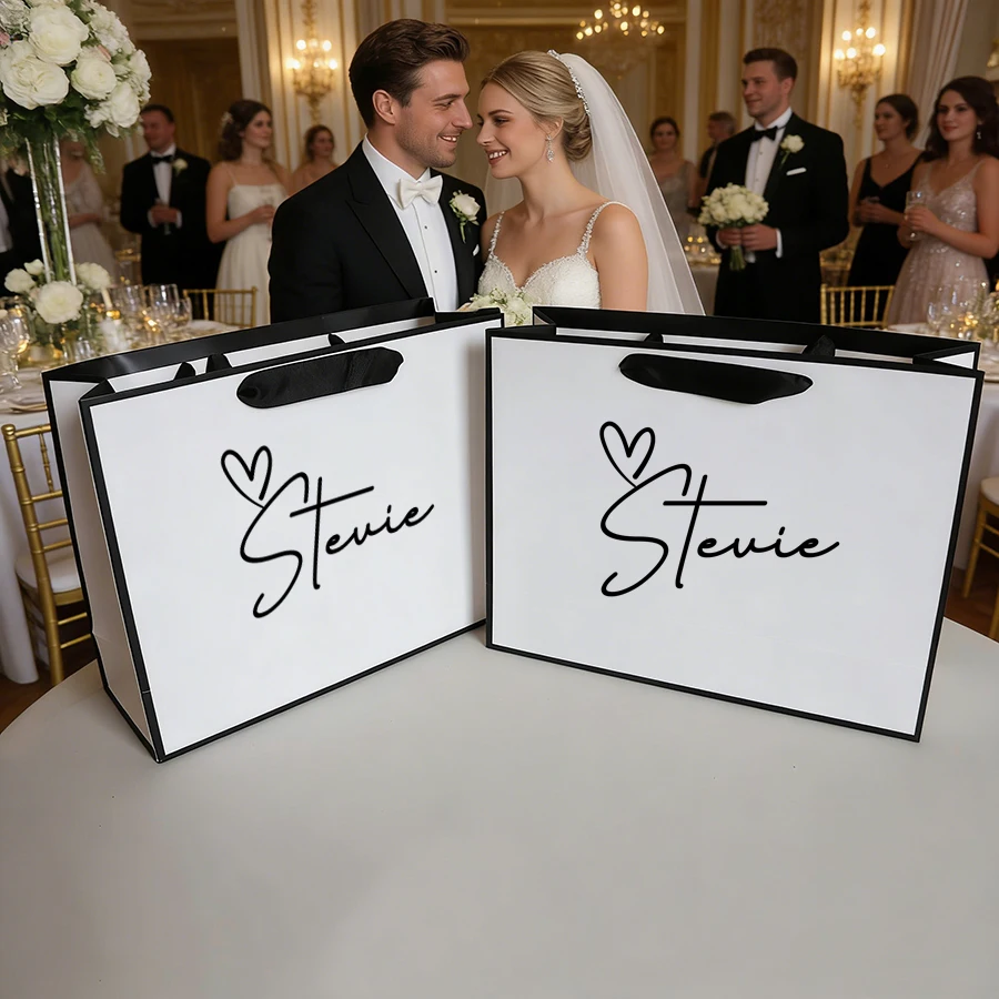 Personalized Bridesmaid gifts paper Bags Custom Name Valentine\'s Day Gifts Bags Eid Mubarak Happy Ramadan Party Wedding Packages