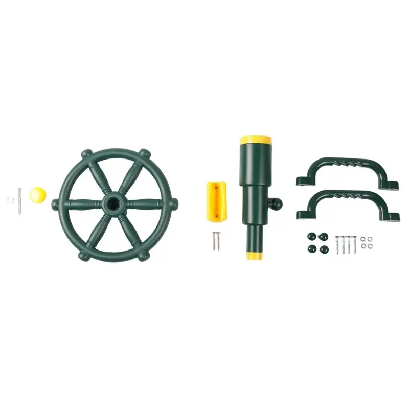 

ABJX New Playground Parts Kit For Kids Outdoor Playset Kids Pirate Telescope, Steering Wheel, Playground Equipment- Backyard