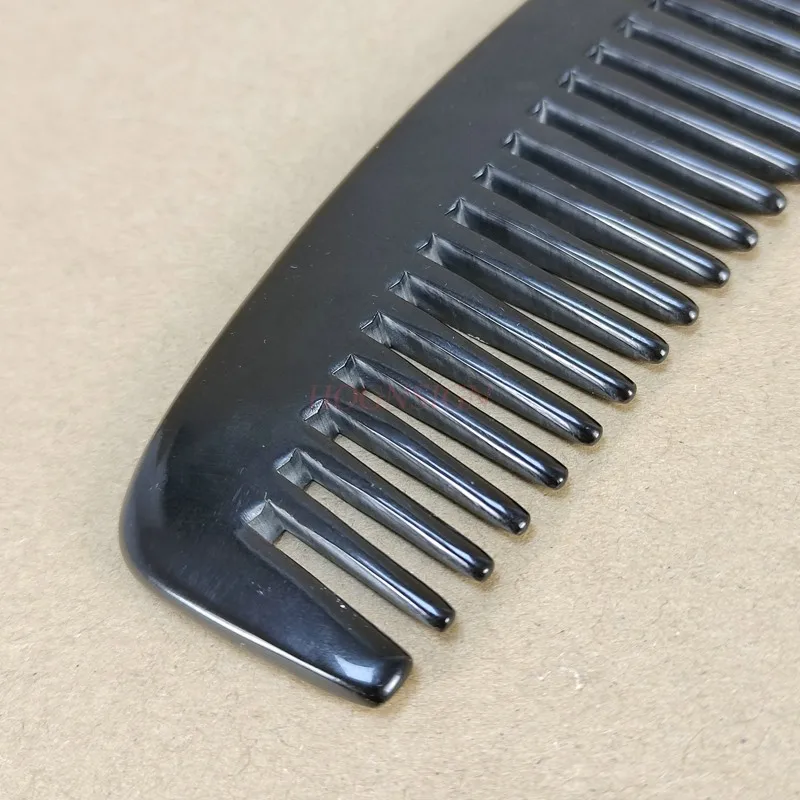 natural buffalo horn comb Smooth And Mellow Comb Comfort Promote Hair Massage Combs Full-tooth Natural Black Buffalo Hairbrush