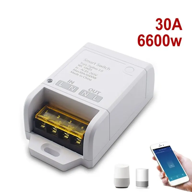 A42T-Wireless Module Controller Timer Zigbee 3.0 Tuya Smart Home Automation Switch Relay 30A 6600W Smart Light Receiver