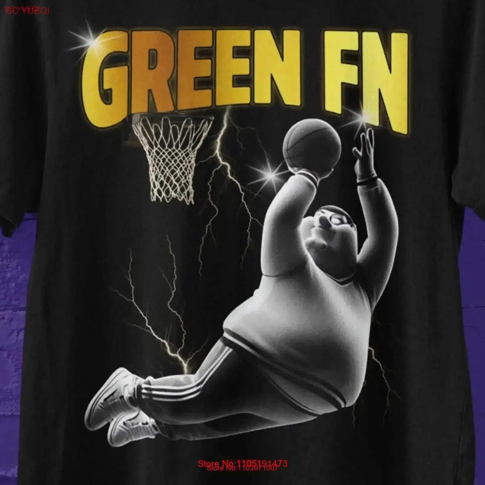 تي شيرت أخضر fn بيتر غريفين ميمي هدية له كلاسيكي لكرة السلة عتيق مغسول أنيق للجنسين أوم قابل للتنفس #1