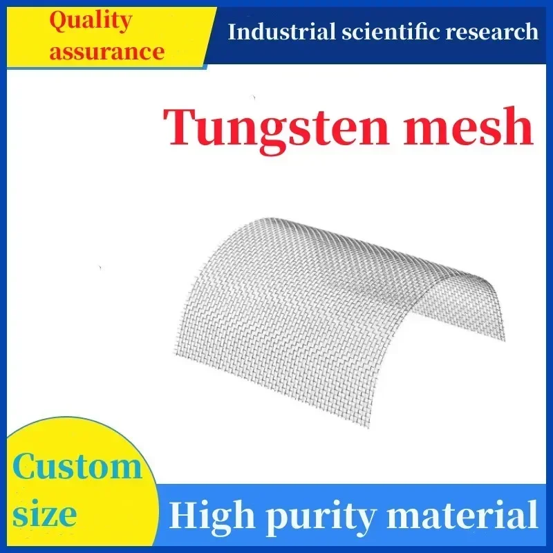 High Temperature Tungsten Mesh Shield, Square Tungsten Wire Eletrodo de bateria trançado, 100 Mesh