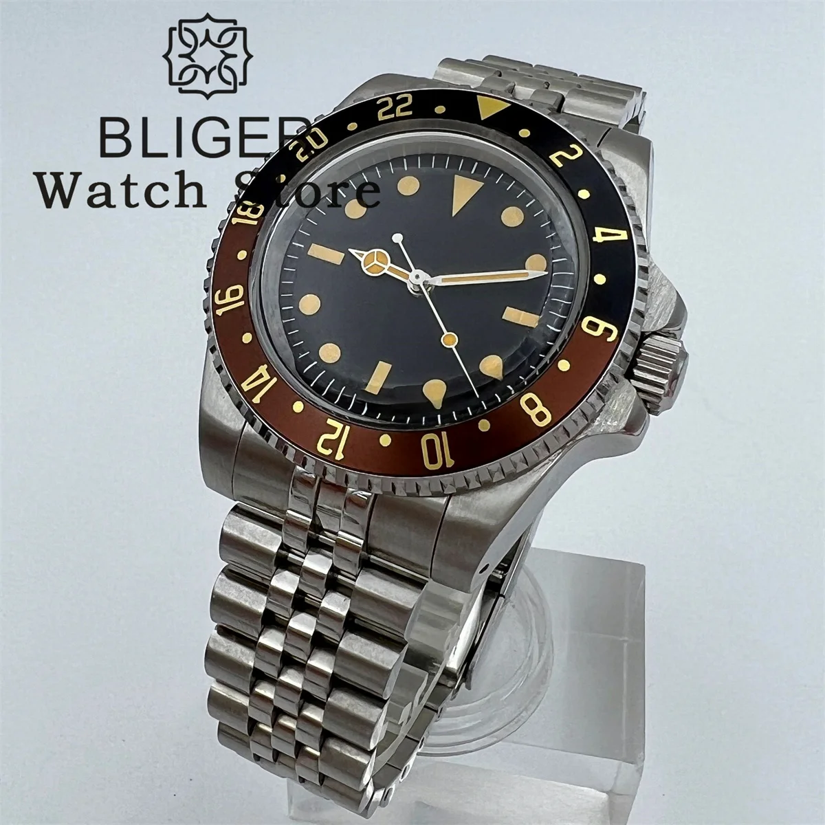 BLIGER New 40mm Vintage Diver Watch For Men NH35 PT5000 Automatic Mechanical  Wristwatches Domed Glass Luminous Waterproof 200m