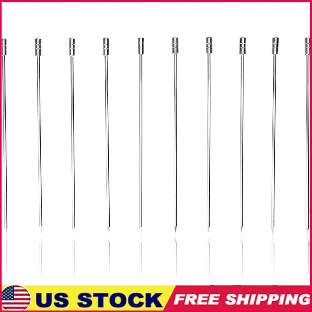 

Versatile Stainless Steel Cocktail Picks Set of 10 4.25 Inch Durable Toothpicks Appetizers Skewers Party Supplies Reusable Drink