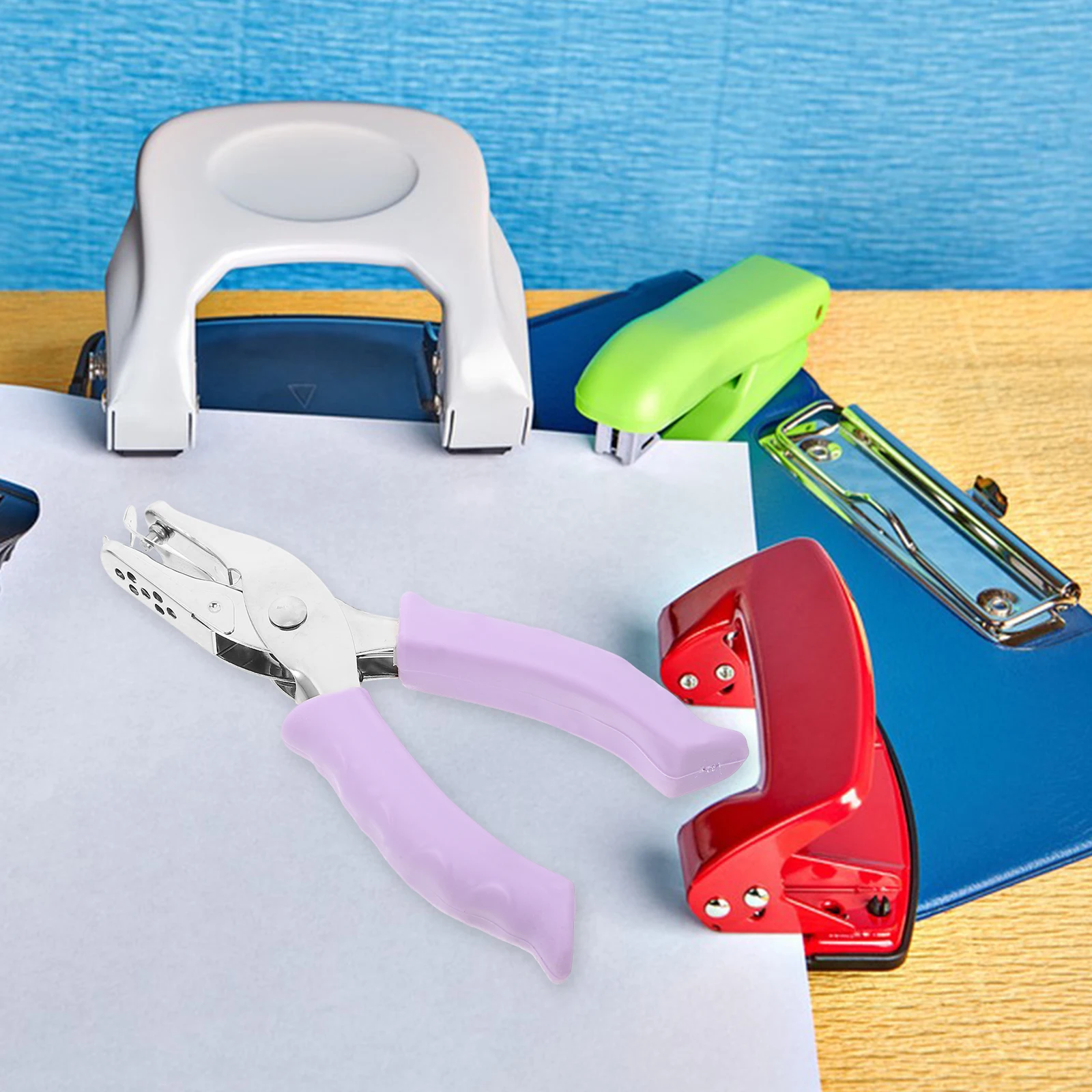

H held Small Hole Punch Puncher 3mm Single Portable for Binder Paper Crafting Ticket Validation Heavy Duty Metal