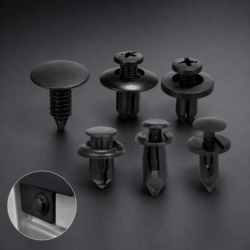 190pcs Auto Fastener Clip Assortment Kit, 6 Sizes Plastic Push Retainer Rivets for Car Trim Bumper Fender, for Ford Chevy
