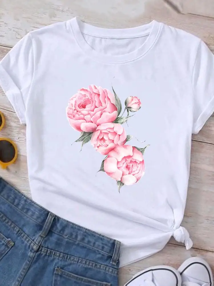 

Lovely Flower Floral Sweet 90s Cute Graphic T Shirt Print T-shirt Top Women Fashion Casual Clothing Female Short Sleeve Tee