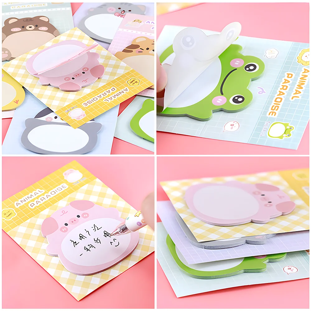 Cartoon Funny Cute Sticky Notes Animal Cat Frog Pig Bear Rabbit Memo Pad Post Notepad Girls Kids Stationery Index Tab Check List