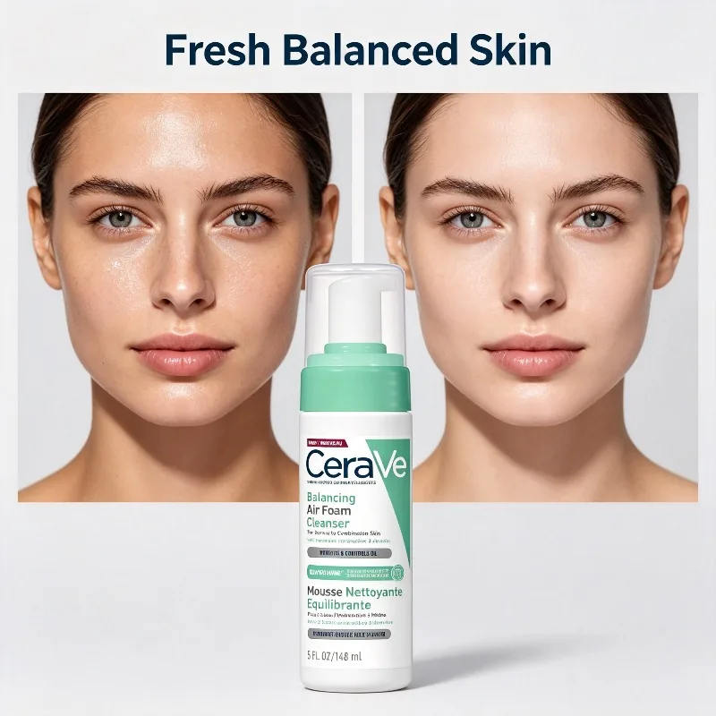 CeraVe Balancing Air Foam Cleanser 148ml, Gentle Foaming Facial Wash for Normal to Combination Skin